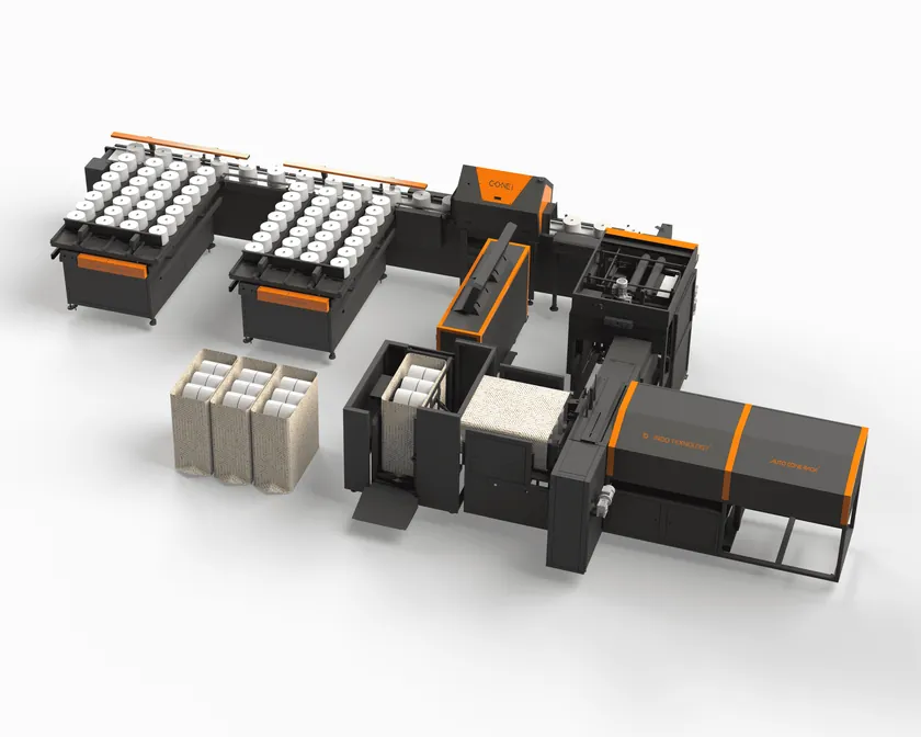 Auto Cone-Pack bag packing machine for yarn cones