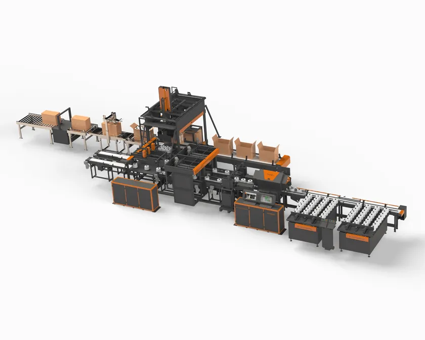 Auto Cone-Pack box packing machine for yarn cones